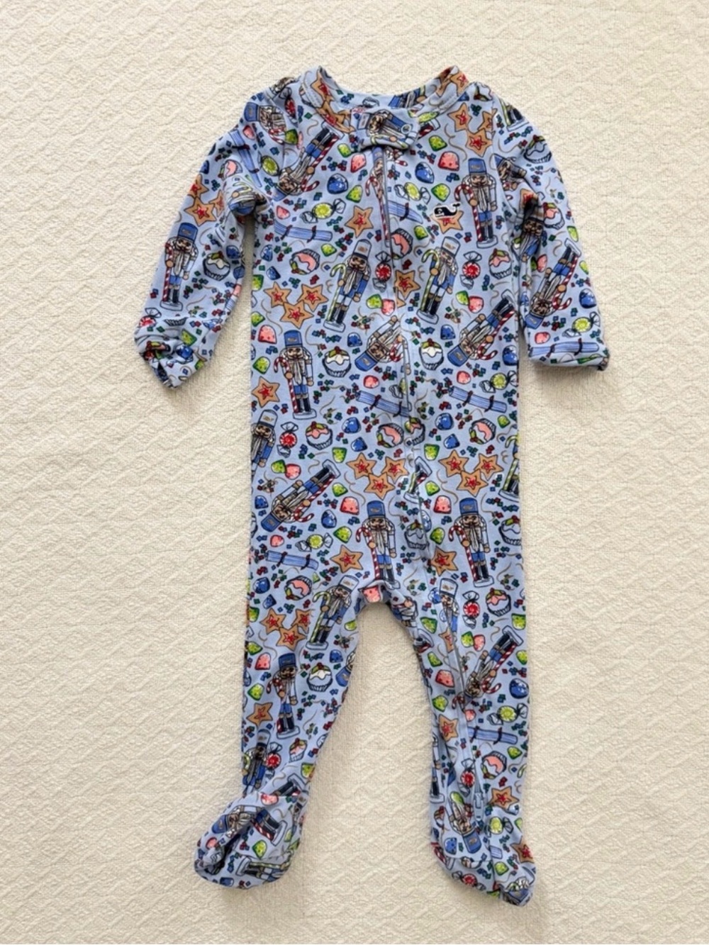 Vineyard Vines Pima Cotton Nutcracker Gingerbread Double Zipper Footie